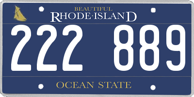 RI license plate 222889