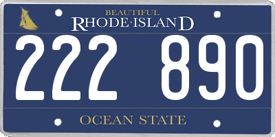 RI license plate 222890