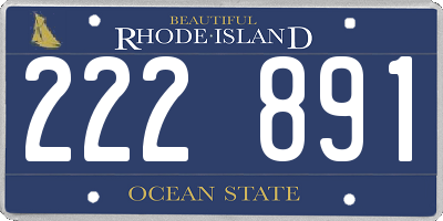 RI license plate 222891