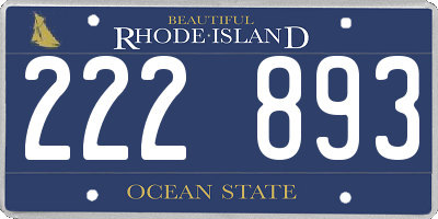 RI license plate 222893