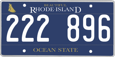 RI license plate 222896