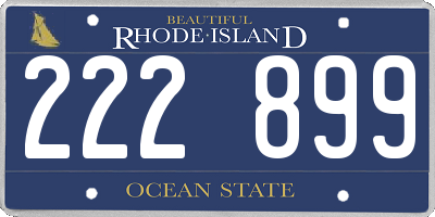 RI license plate 222899