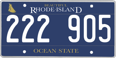 RI license plate 222905