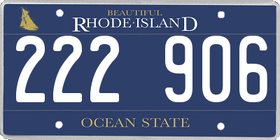 RI license plate 222906