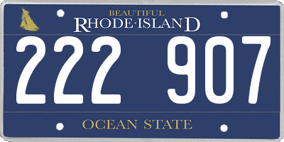 RI license plate 222907
