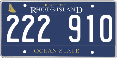 RI license plate 222910