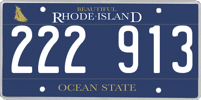 RI license plate 222913