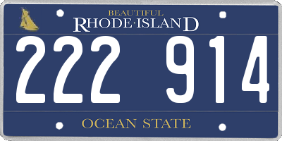 RI license plate 222914