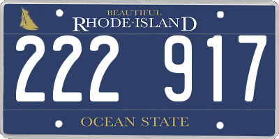 RI license plate 222917