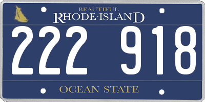 RI license plate 222918