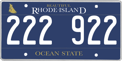 RI license plate 222922