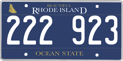RI license plate 222923