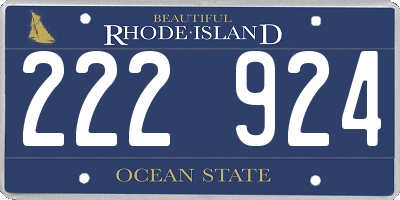 RI license plate 222924