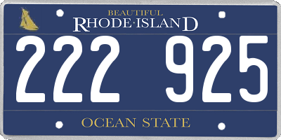 RI license plate 222925