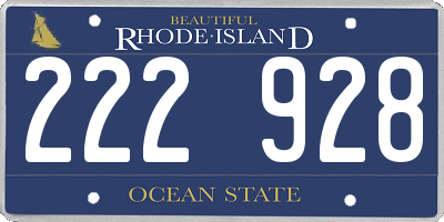 RI license plate 222928