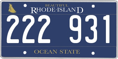RI license plate 222931