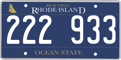 RI license plate 222933