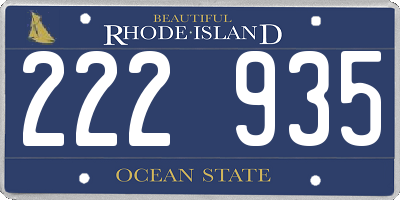 RI license plate 222935
