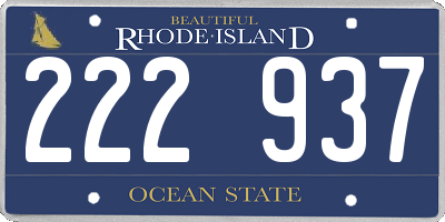 RI license plate 222937