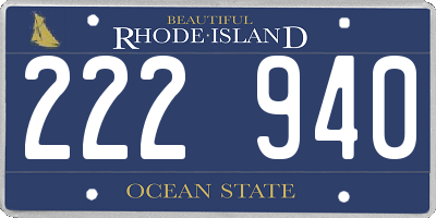 RI license plate 222940