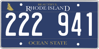 RI license plate 222941