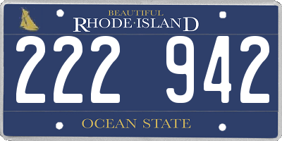 RI license plate 222942