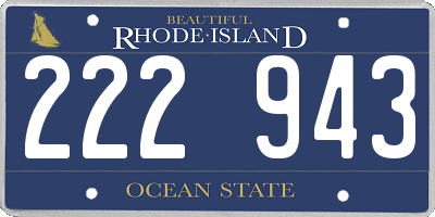 RI license plate 222943