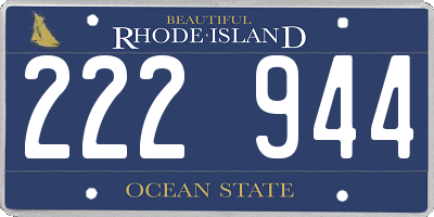 RI license plate 222944