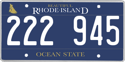 RI license plate 222945