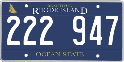 RI license plate 222947