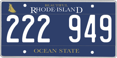RI license plate 222949