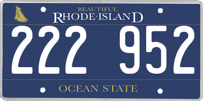 RI license plate 222952