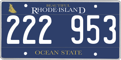 RI license plate 222953
