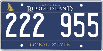 RI license plate 222955