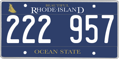RI license plate 222957