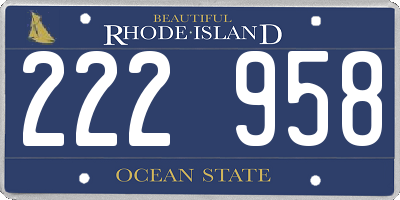 RI license plate 222958