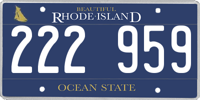 RI license plate 222959