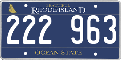 RI license plate 222963
