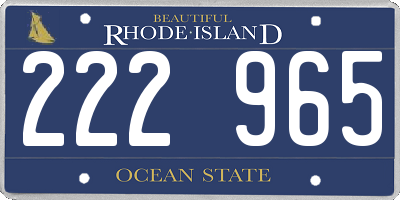 RI license plate 222965