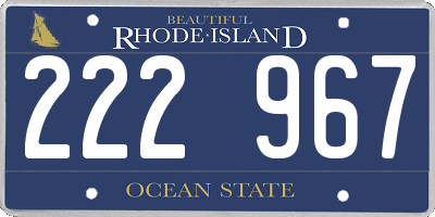 RI license plate 222967