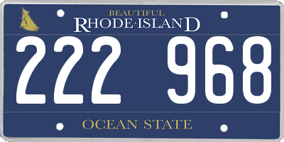 RI license plate 222968