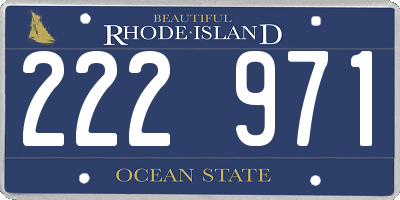 RI license plate 222971