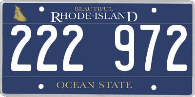 RI license plate 222972