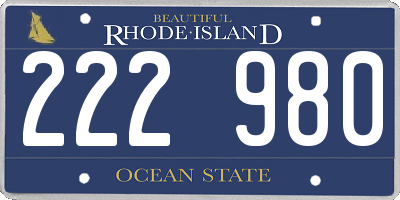 RI license plate 222980