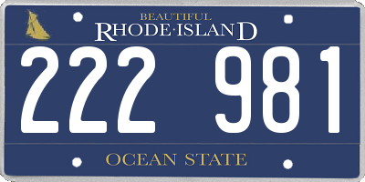 RI license plate 222981