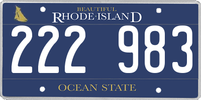 RI license plate 222983