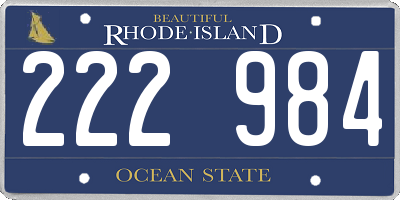 RI license plate 222984