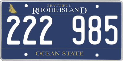 RI license plate 222985