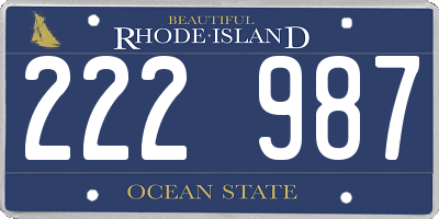 RI license plate 222987