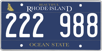 RI license plate 222988